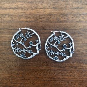 Lucky brand flower hoop earrings!